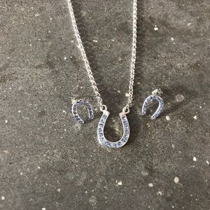 Horseshoe Necklace and Earring Set
